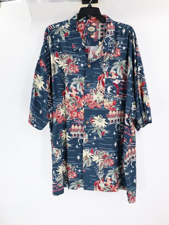 Tommy Bahama Other - Vintage Tommy Bahama hawaiian Shirt Men's 2XL Happy holidays chistmas greetings